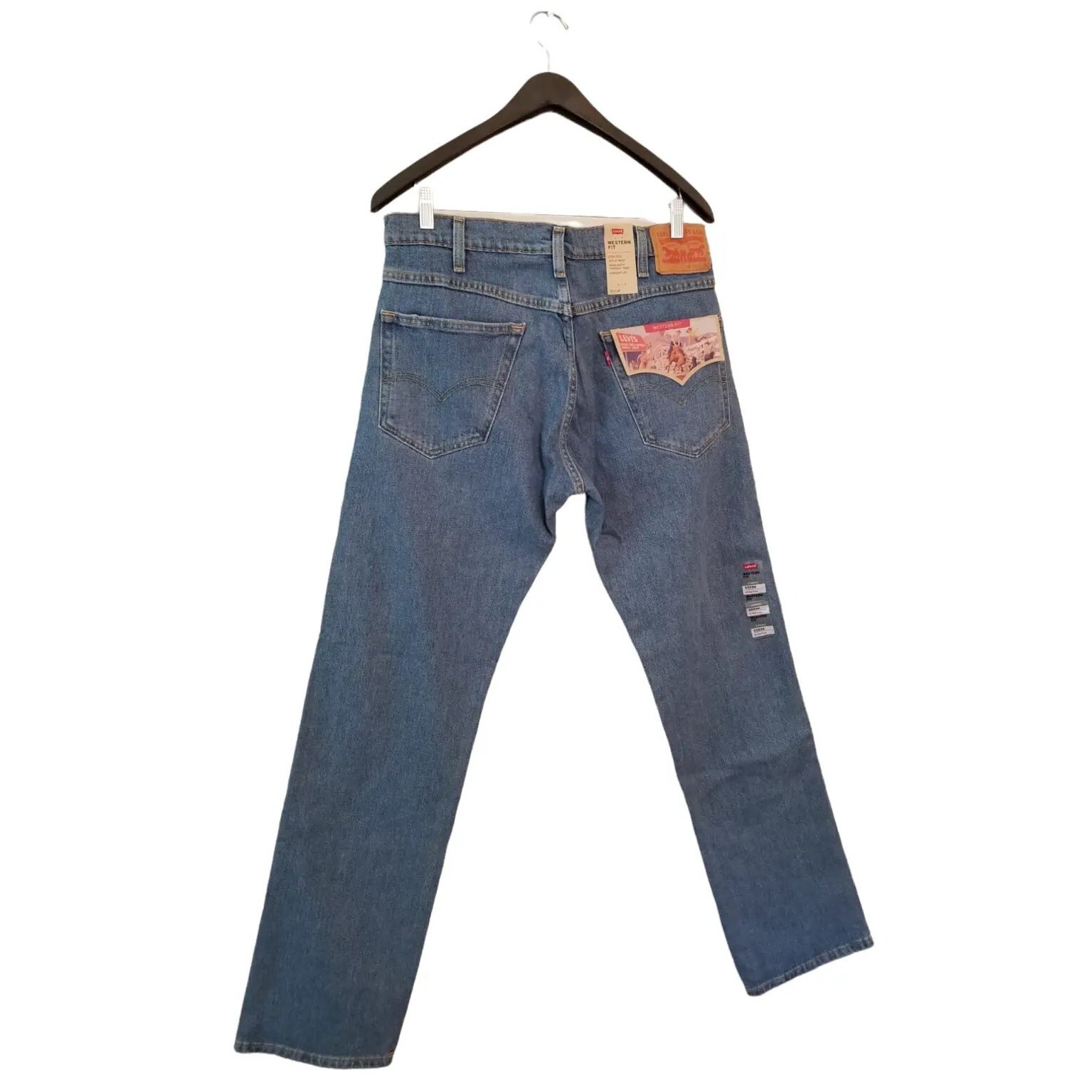 Levi's Western Fit Blue Men's Jeans Stretch Straight Leg Size 33x34 Nwt